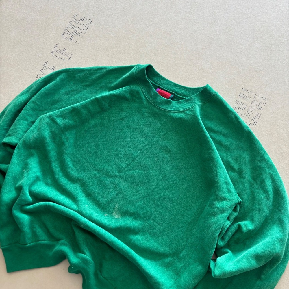 Vintage 90s Green Blank Crewneck